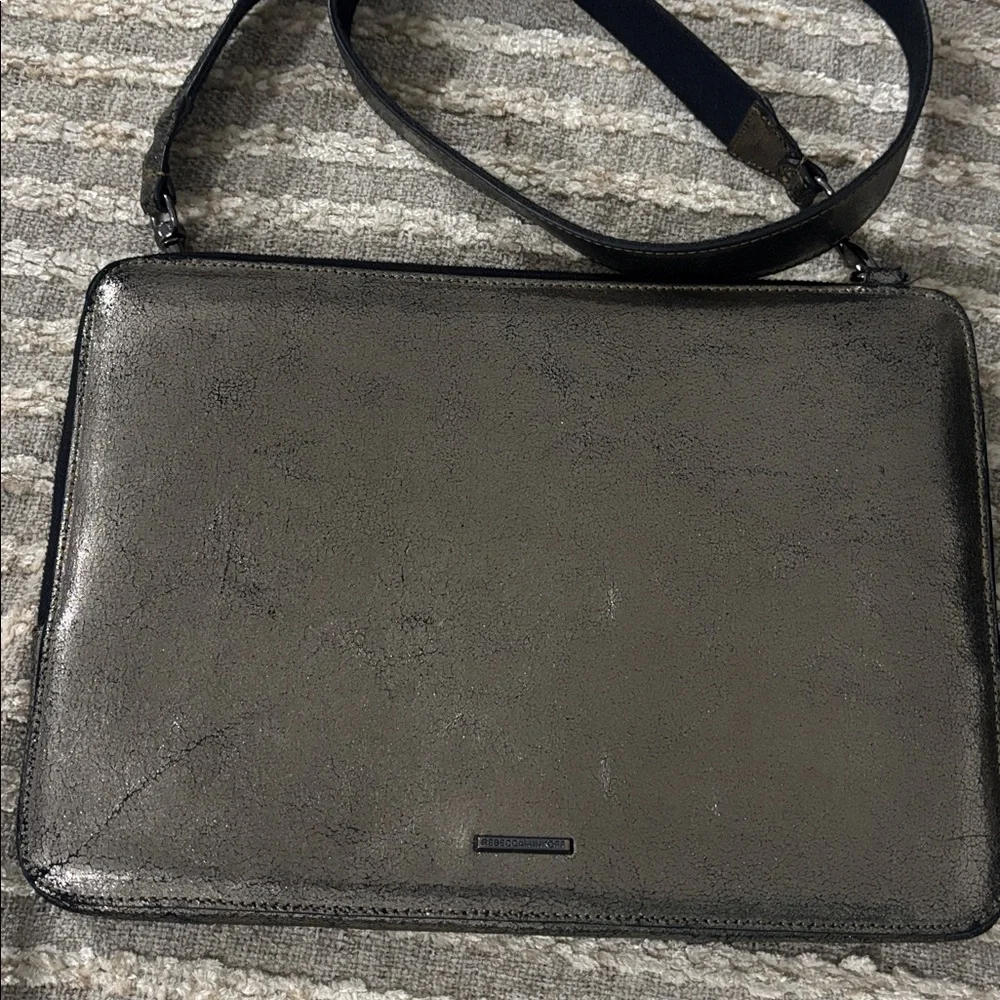 Rebecca Minkoff Metallic‎ Leather Crossbody Shoulder Laptop bag